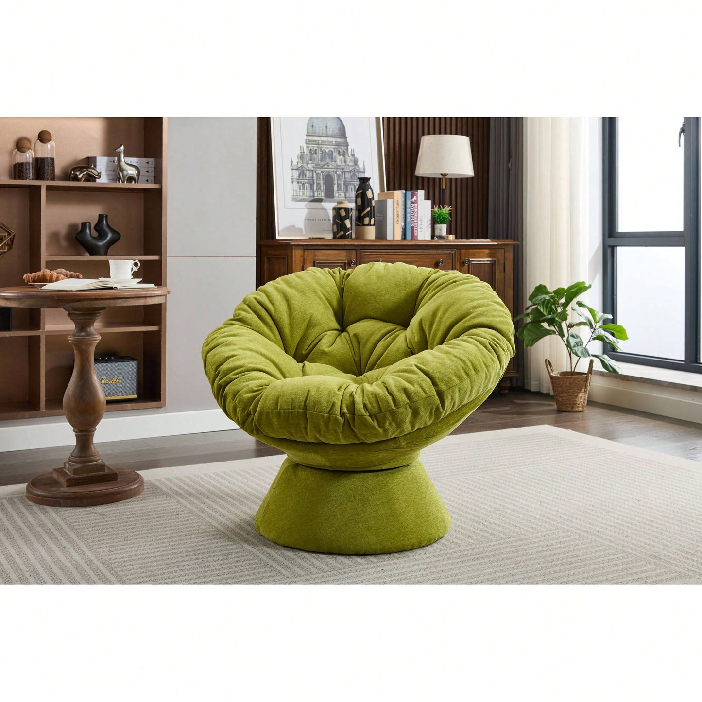 Oversized 360 Swivel Barrel Chair For Living Room And Bedroom Comfort