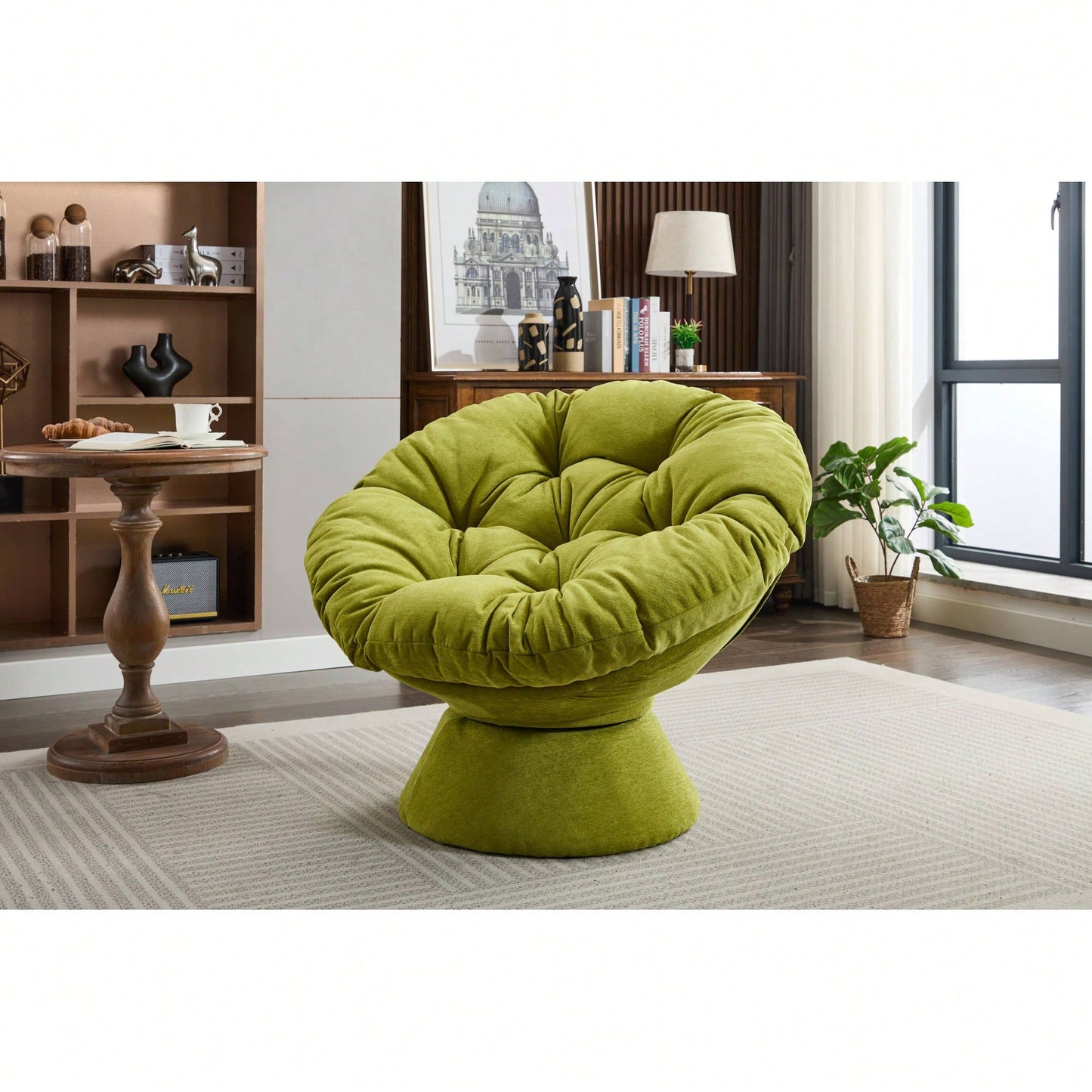 Oversized 360 Swivel Barrel Chair For Living Room And Bedroom Comfort