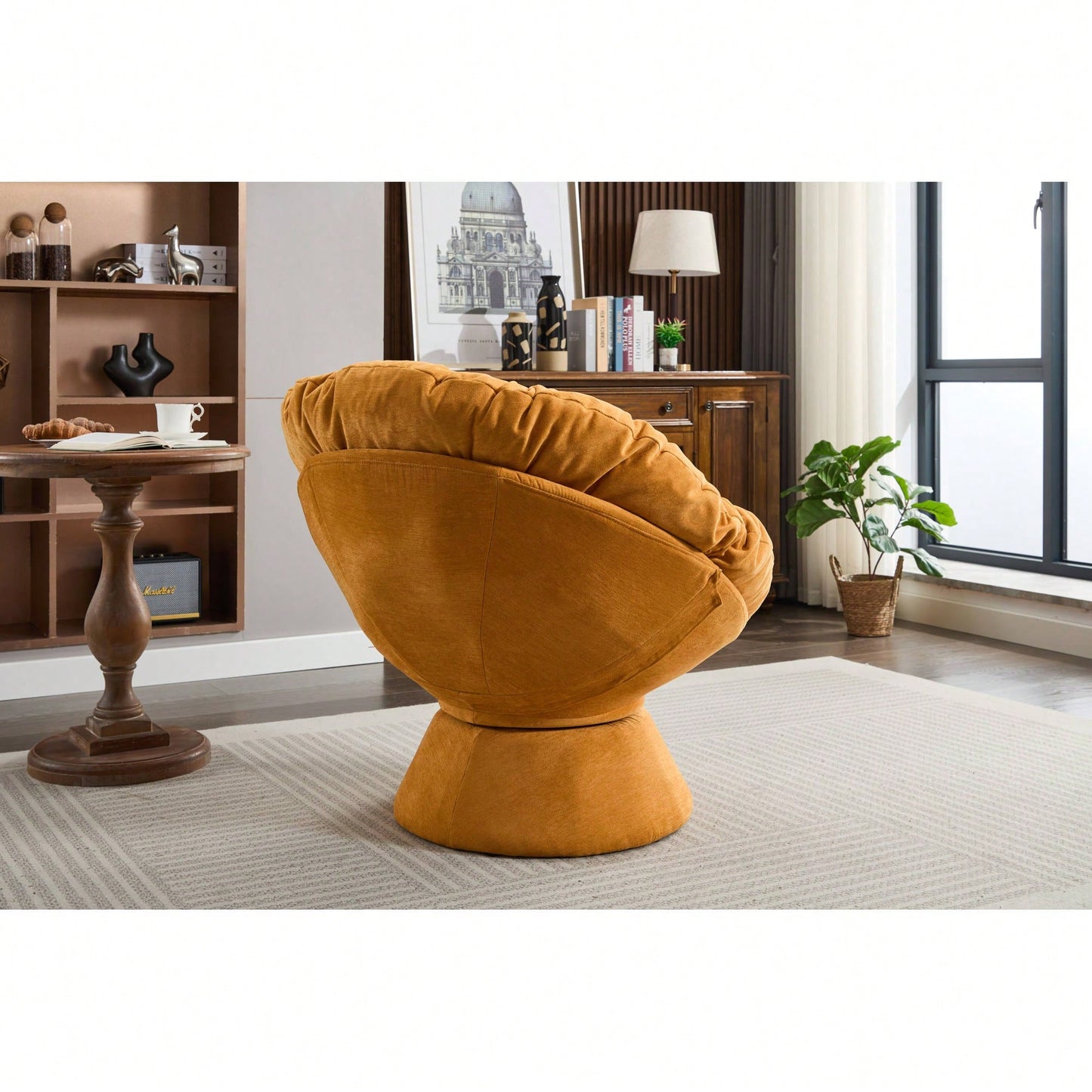 Oversized 360 Swivel Barrel Chair For Living Room And Bedroom Comfort