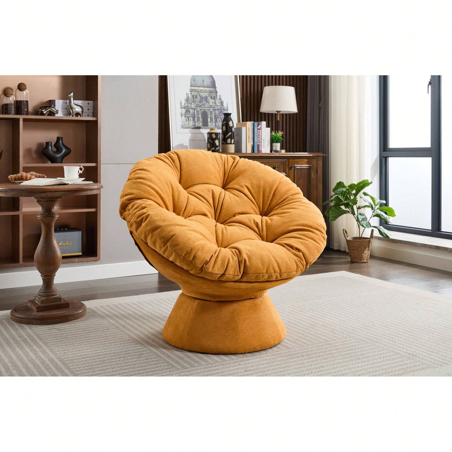 Oversized 360 Swivel Barrel Chair For Living Room And Bedroom Comfort