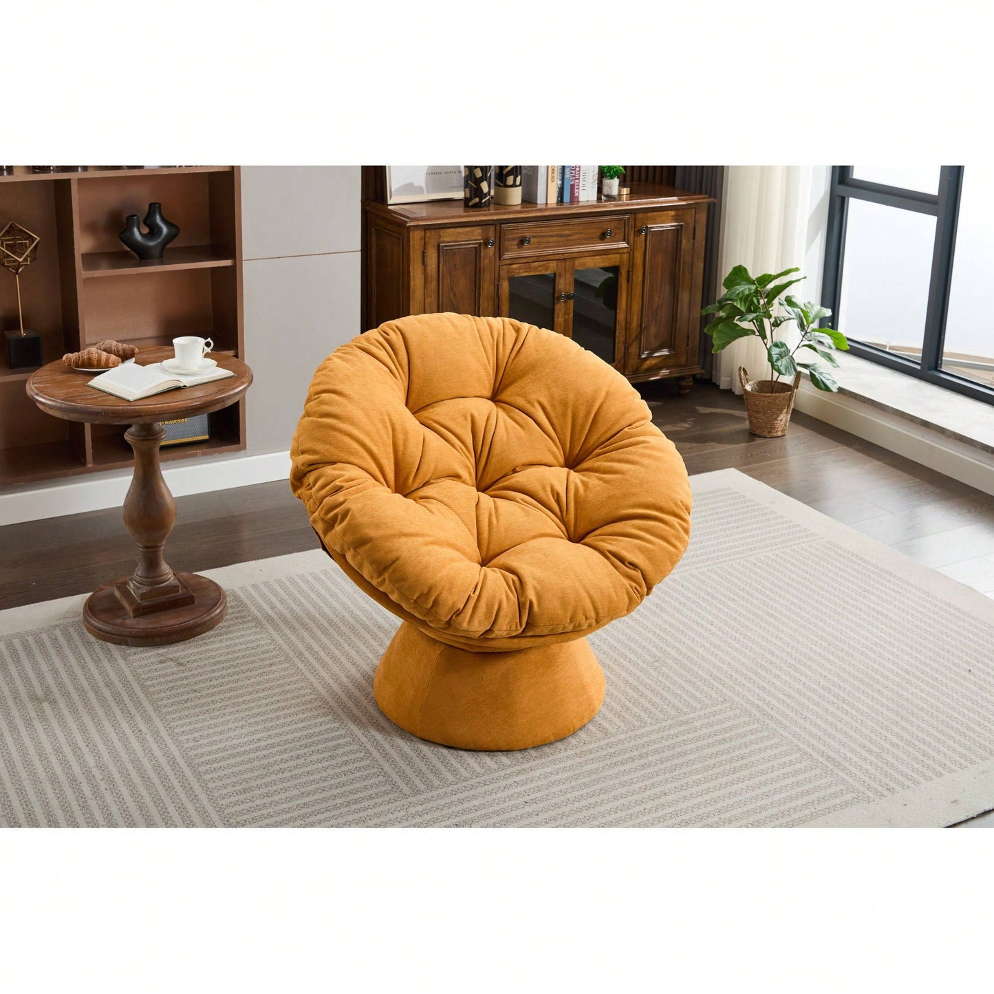 Oversized 360 Swivel Barrel Chair For Living Room And Bedroom Comfort