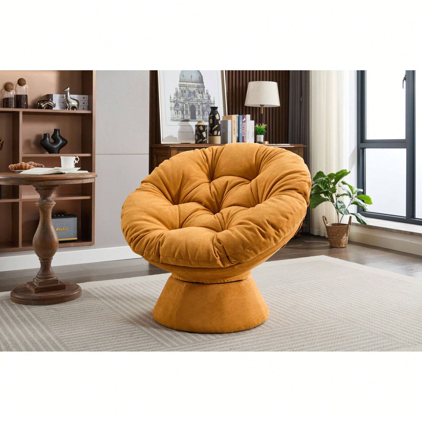 Oversized 360 Swivel Barrel Chair For Living Room And Bedroom Comfort