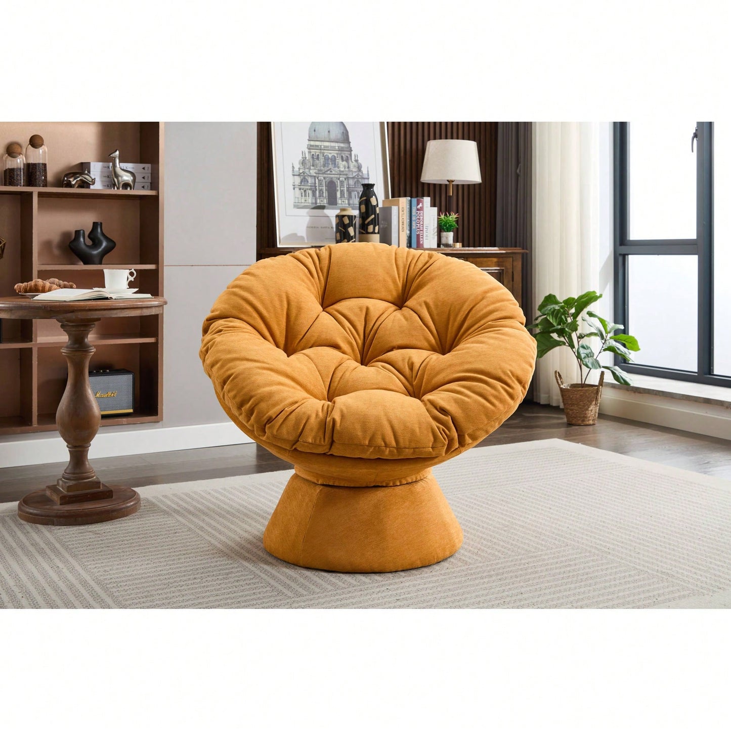 Oversized 360 Swivel Barrel Chair For Living Room And Bedroom Comfort