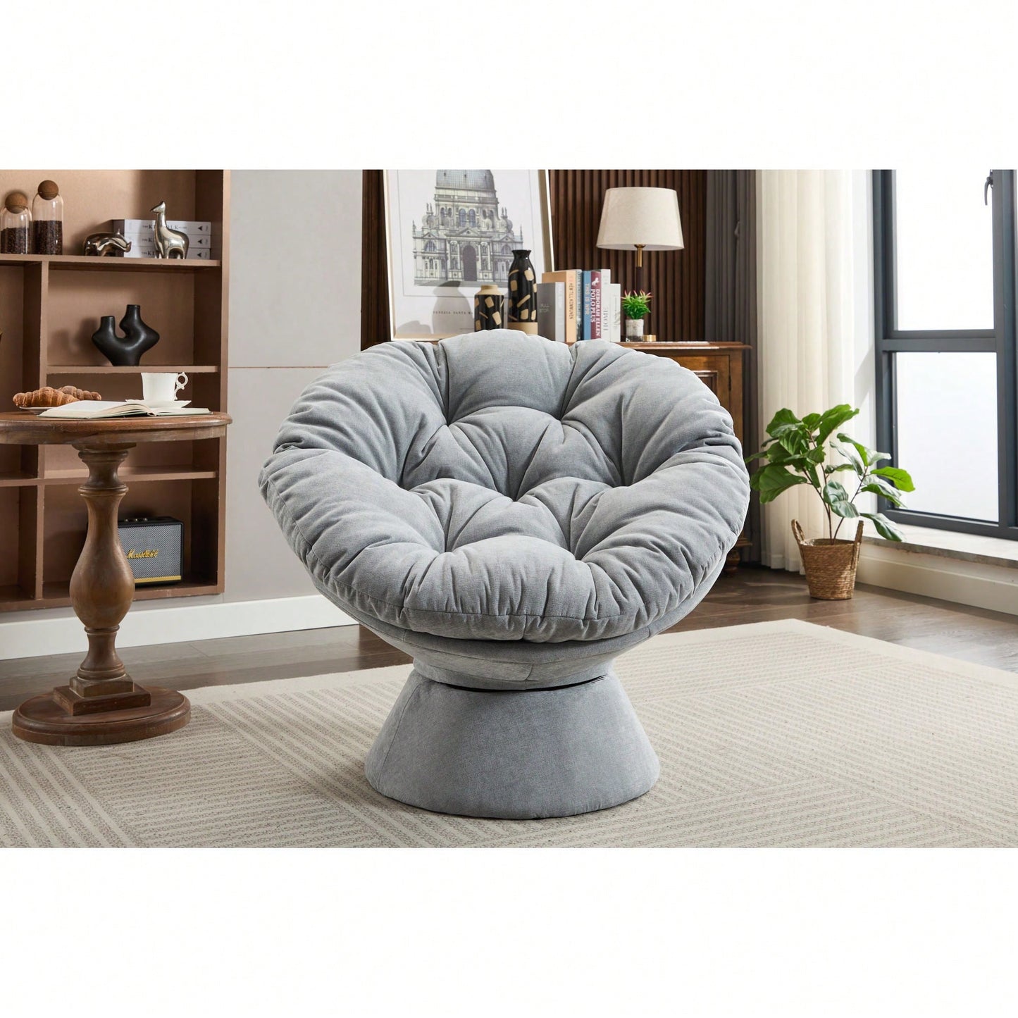 Oversized 360 Swivel Barrel Chair For Living Room And Bedroom Comfort