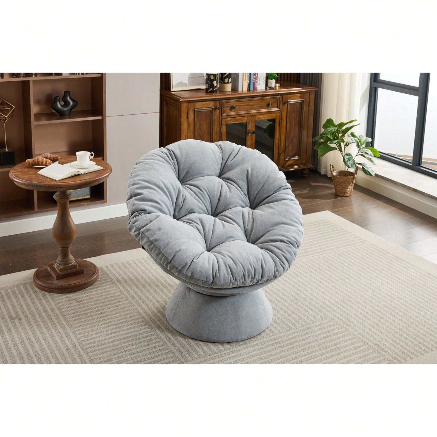 Oversized 360 Swivel Barrel Chair For Living Room And Bedroom Comfort