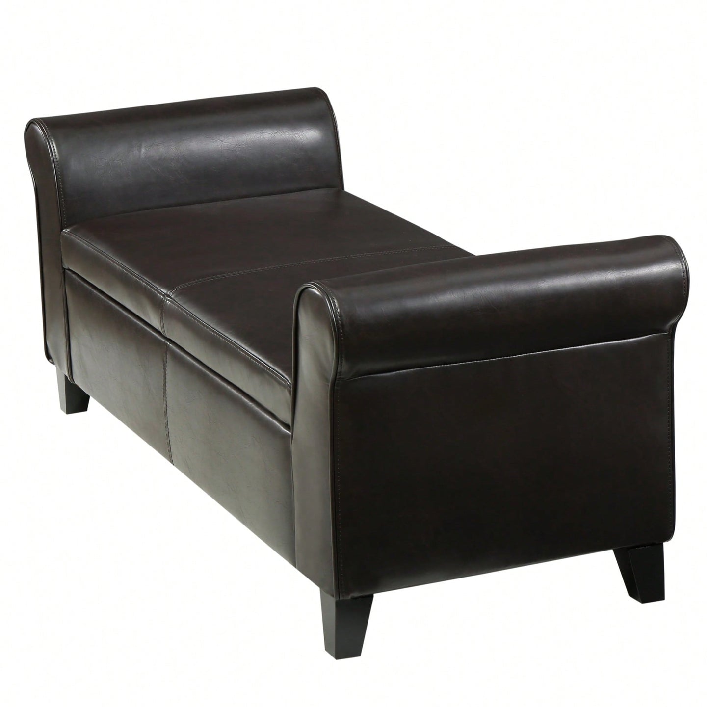 Stylish Storage Bench With Armrests For Entryway And Living Room Organization