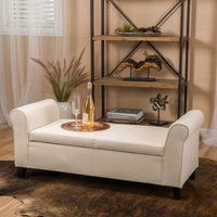 Stylish Storage Bench With Armrests For Entryway And Living Room Organization