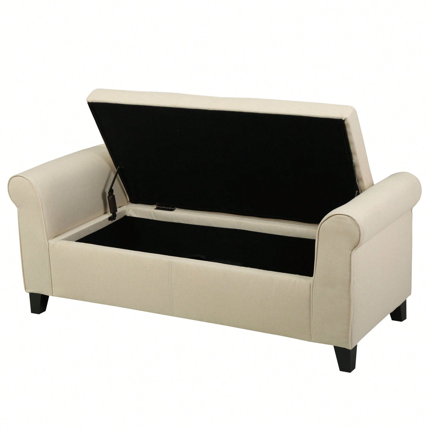 Stylish Storage Bench With Armrests For Entryway And Living Room Organization