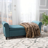 Stylish Storage Bench With Armrests For Entryway And Living Room Organization