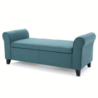 Stylish Storage Bench With Armrests For Entryway And Living Room Organization