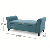 Stylish Storage Bench With Armrests For Entryway And Living Room Organization