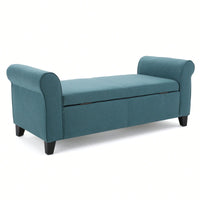 Stylish Storage Bench With Armrests For Entryway And Living Room Organization