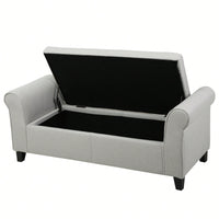 Stylish Storage Bench With Armrests For Entryway And Living Room Organization