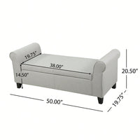 Stylish Storage Bench With Armrests For Entryway And Living Room Organization