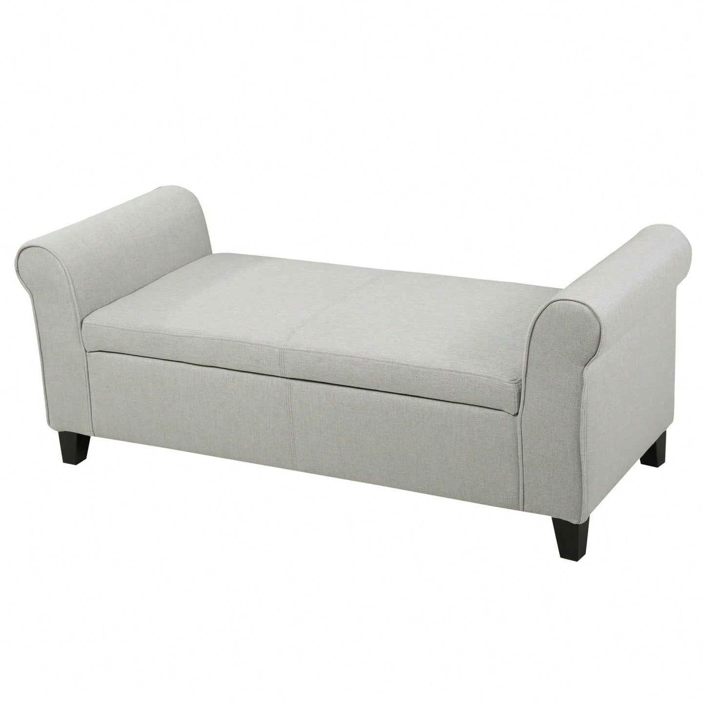 Stylish Storage Bench With Armrests For Entryway And Living Room Organization