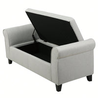 Stylish Storage Bench With Armrests For Entryway And Living Room Organization