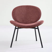 Mid-Century Modern Black Leather Lounge Chair With Walnut Finish Comfortable Backrest And Tripod Design