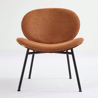 Mid-Century Modern Black Leather Lounge Chair With Walnut Finish Comfortable Backrest And Tripod Design
