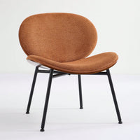 Mid-Century Modern Black Leather Lounge Chair With Walnut Finish Comfortable Backrest And Tripod Design