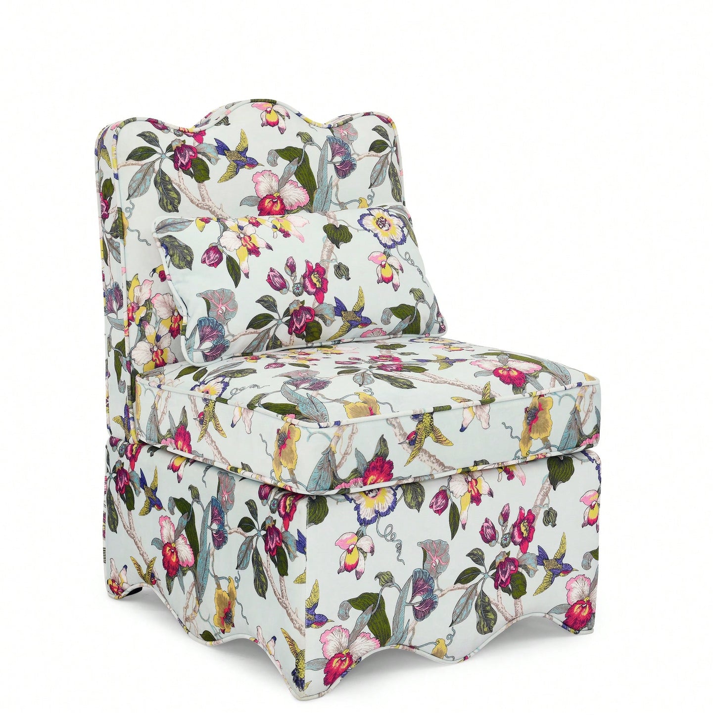 Soft Seat Flannel Dining Chair With Backrest And Matching Waist Pillow For Living Room - Pink