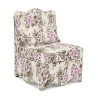 Soft Seat Flannel Dining Chair With Backrest And Matching Waist Pillow For Living Room - Pink