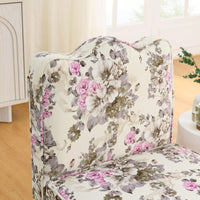 Soft Seat Flannel Dining Chair With Backrest And Matching Waist Pillow For Living Room - Pink