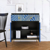 Stylish Accent Cabinet With Double Doors, Drawer And Adjustable Shelf For Living Room, Hallway, Entryway, Dining Room