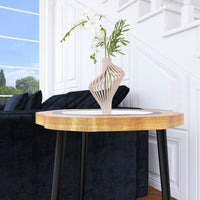 Versatile Small Side Table For Living Room Bedroom And Balcony MDF Top With Metal Legs Easy Assembly