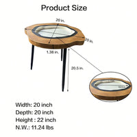 Versatile Small Side Table For Living Room Bedroom And Balcony MDF Top With Metal Legs Easy Assembly