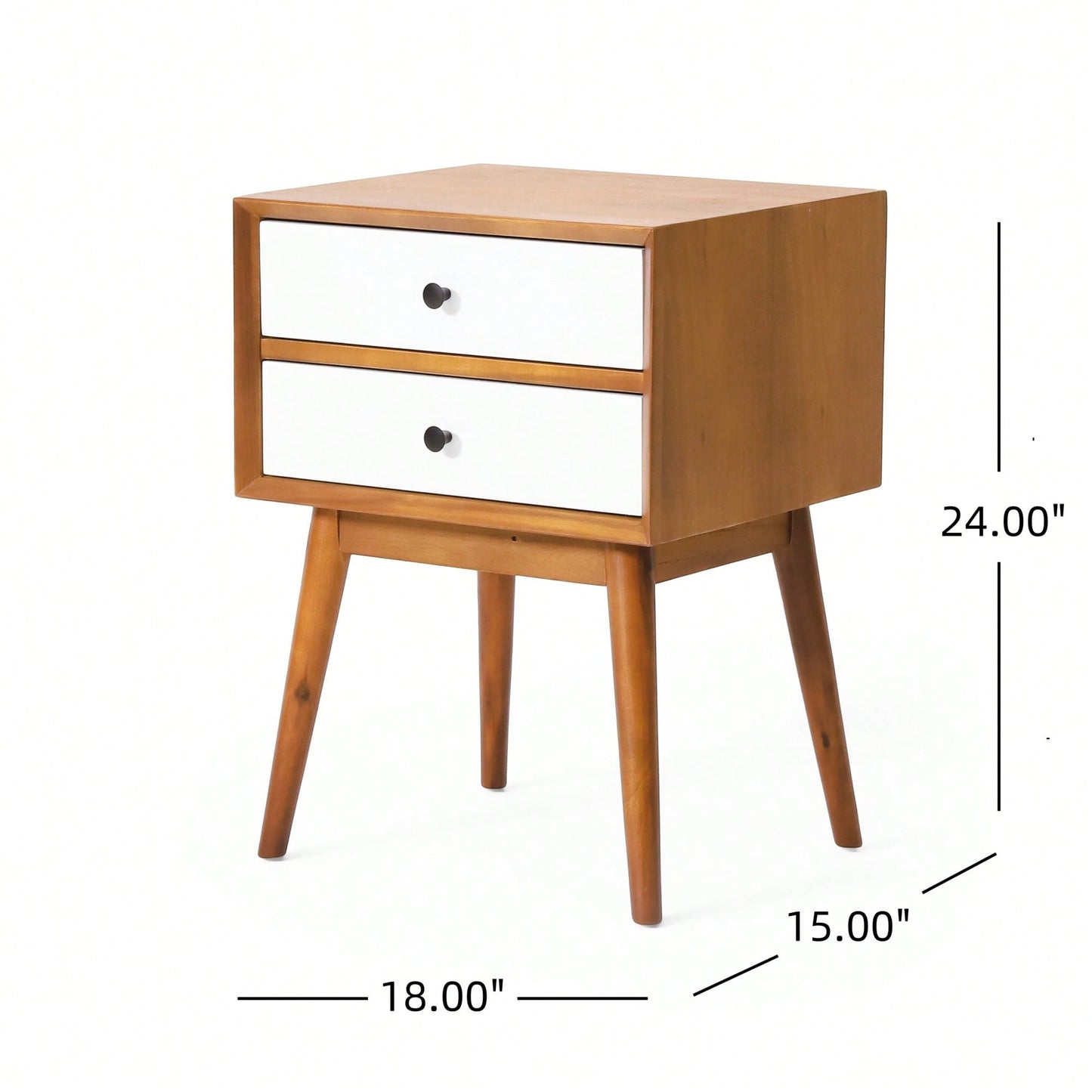 Elegant Modern Nightstand With Storage Drawer And Open Shelf For Bedroom Decor