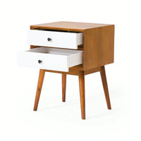 Elegant Modern Nightstand With Storage Drawer And Open Shelf For Bedroom Decor