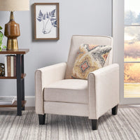 Elegant Light Beige Linen Push Back Chair For Stylish Home Décor