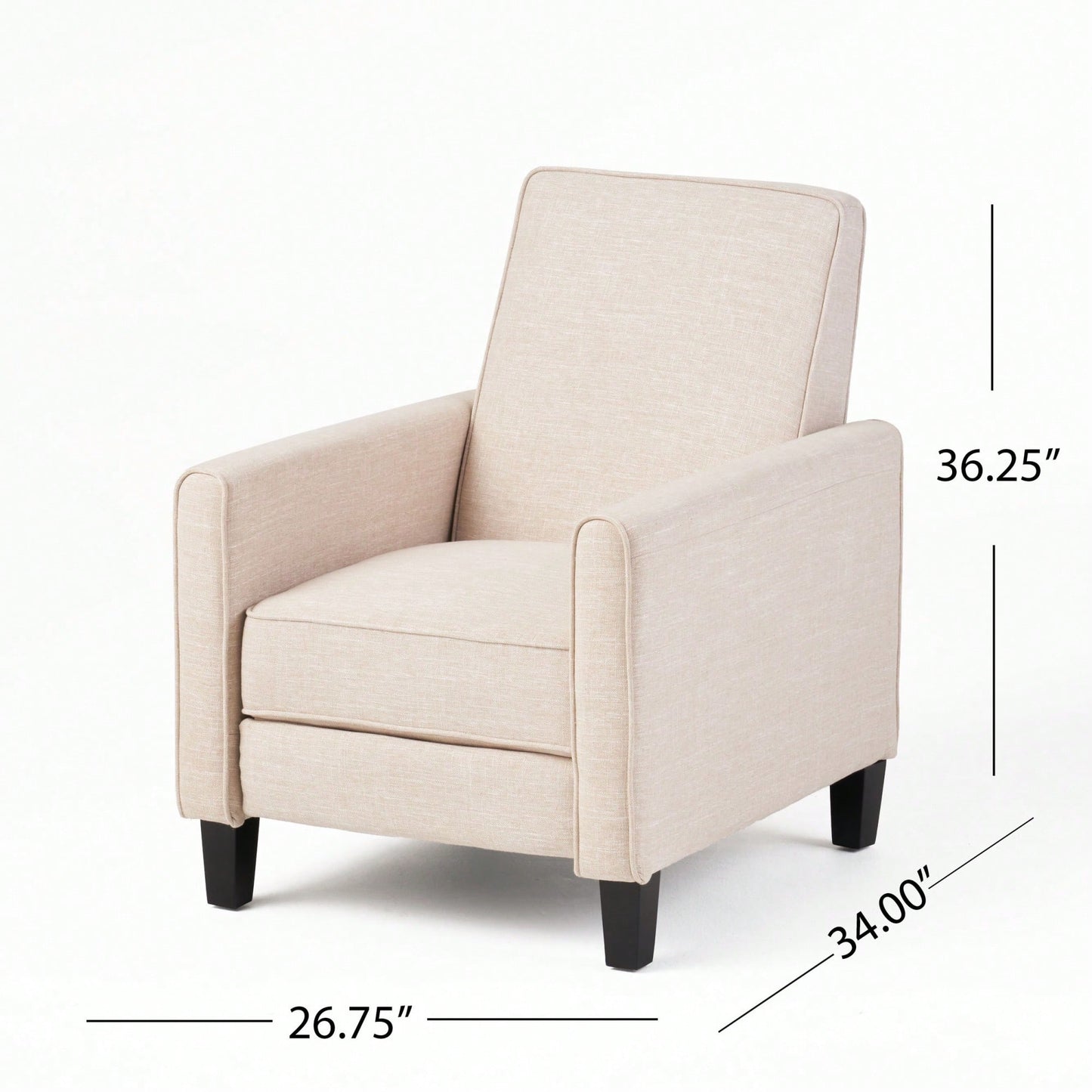 Elegant Light Beige Linen Push Back Chair For Stylish Home Décor