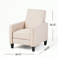 Elegant Light Beige Linen Push Back Chair For Stylish Home Décor