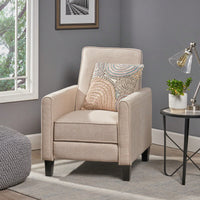 Elegant Light Beige Linen Push Back Chair For Stylish Home Décor