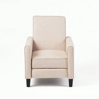 Elegant Light Beige Linen Push Back Chair For Stylish Home Décor