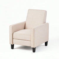 Elegant Light Beige Linen Push Back Chair For Stylish Home Décor