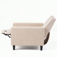 Elegant Light Beige Linen Push Back Chair For Stylish Home Décor