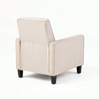 Elegant Light Beige Linen Push Back Chair For Stylish Home Décor