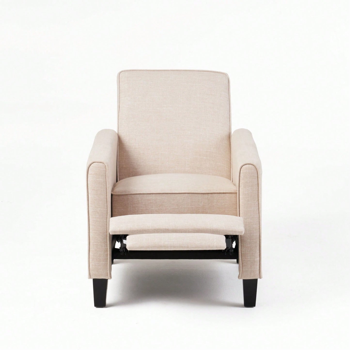 Elegant Light Beige Linen Push Back Chair For Stylish Home Décor