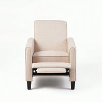 Elegant Light Beige Linen Push Back Chair For Stylish Home Décor