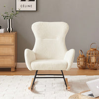 Cozy Teddy Fabric Rocking Chair For Ultimate Comfort And Style