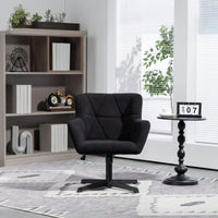 Stylish Velvet Swirl Desk Chair With Metal Legs Upholstered Accent Arm Chair For Home Office Living Room Bedroom Small Spaces Black