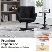 Stylish Velvet Swirl Desk Chair With Metal Legs Upholstered Accent Arm Chair For Home Office Living Room Bedroom Small Spaces Black