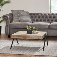 Rustic Mango Wood Coffee Table With Natural Finish For Living Room Decor