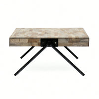 Rustic Mango Wood Coffee Table With Natural Finish For Living Room Decor