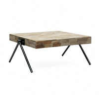 Rustic Mango Wood Coffee Table With Natural Finish For Living Room Decor
