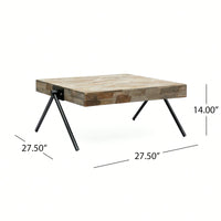 Rustic Mango Wood Coffee Table With Natural Finish For Living Room Decor