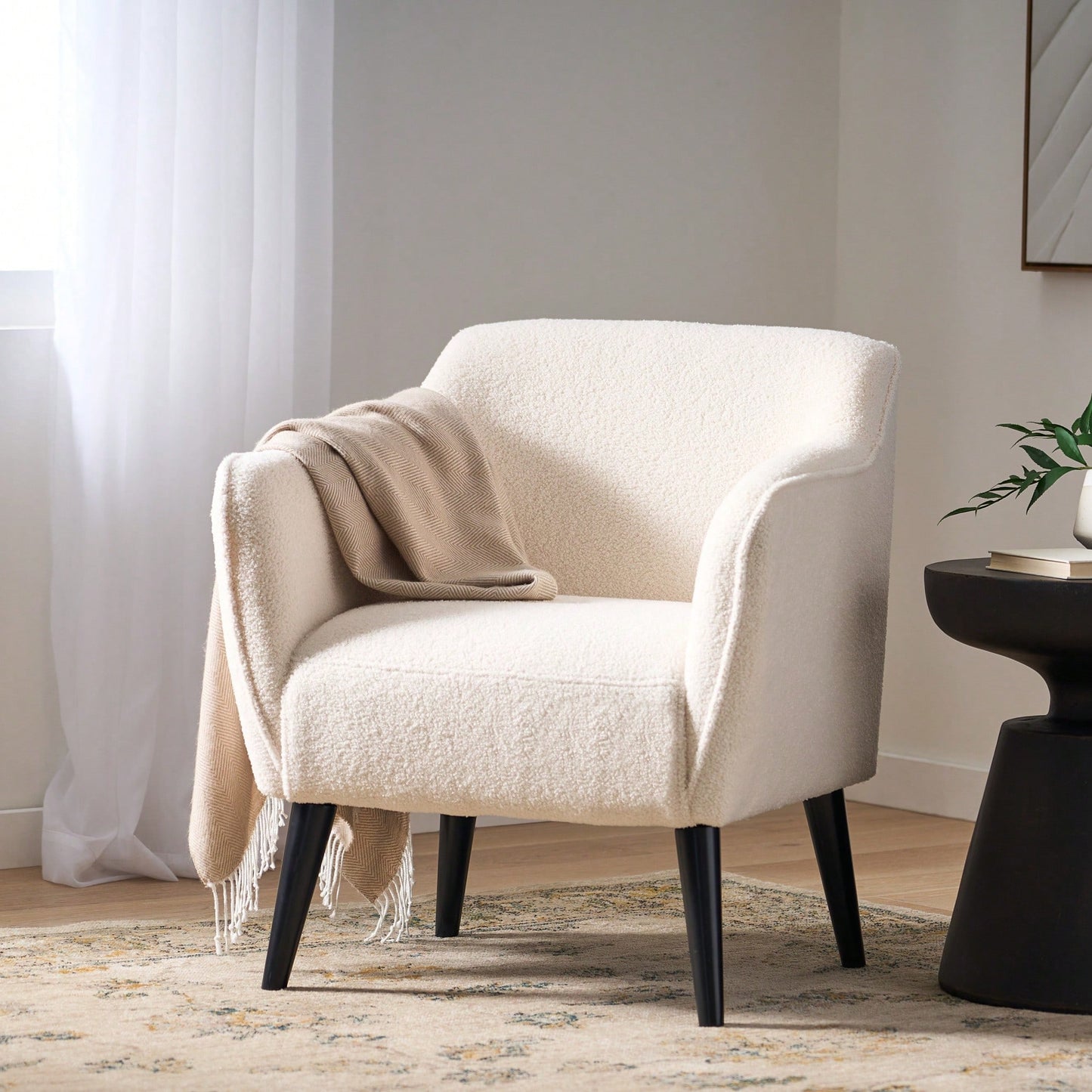 Elegant Upholstered Armchair For Living Room Comfort And Style