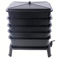 5-Layer 50L Worm Compost Bin Kit For Effortless Food Waste Recycling And Gardening